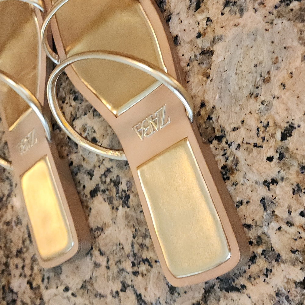 Zara Gold Strappy Sandals